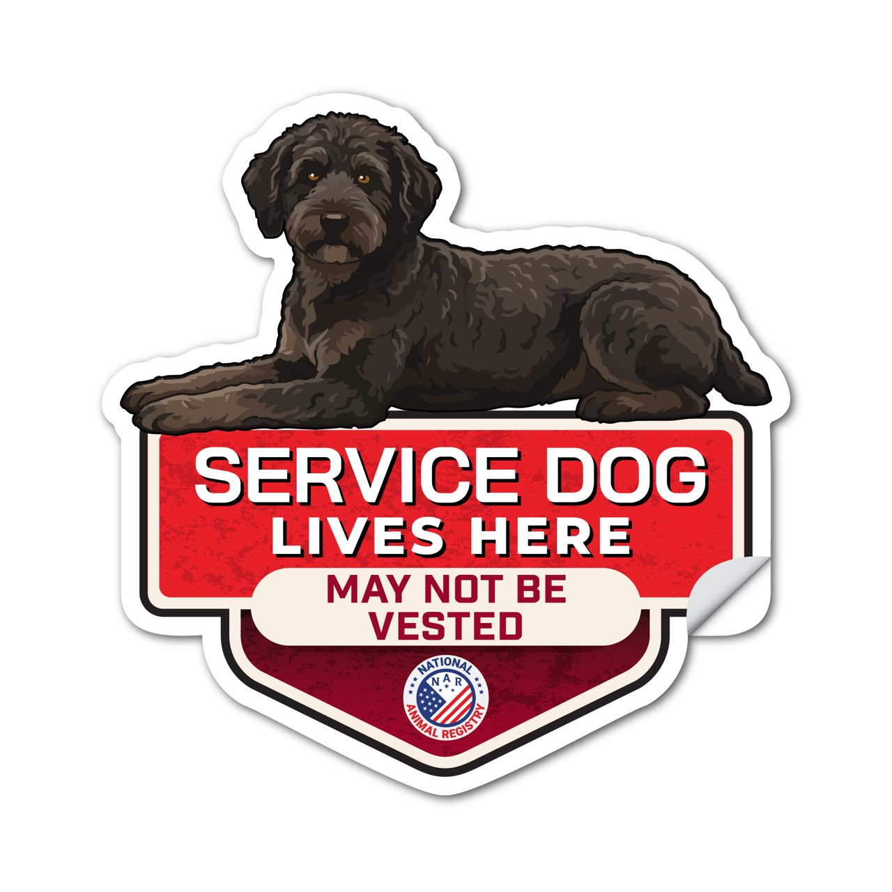 Mixed Breed Service Dog Lives Here Sticker No Vest – SD Dog Sign Decal – May Not Be Vested – Waterproof Matte Vinyl