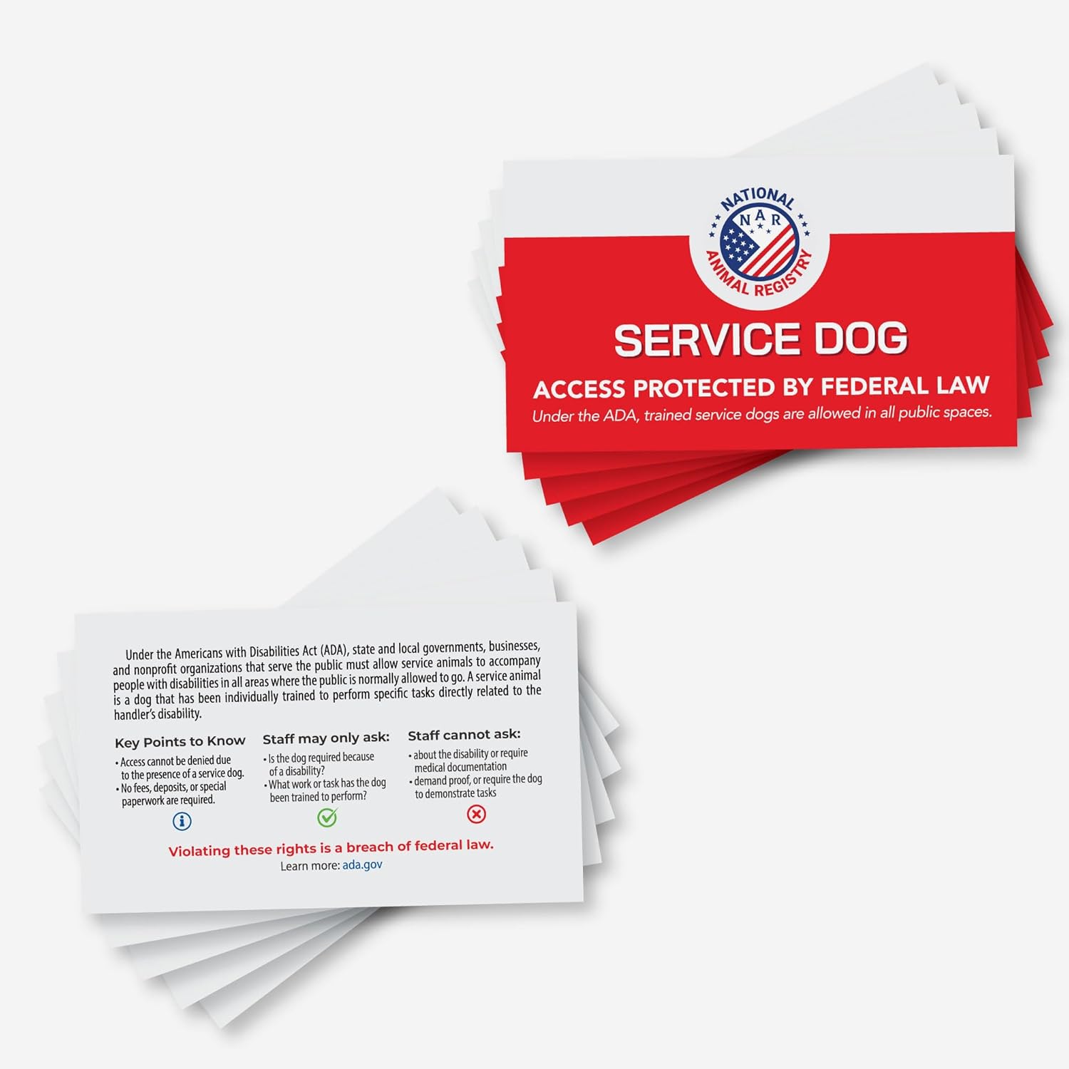 Service Dog Handout Cards